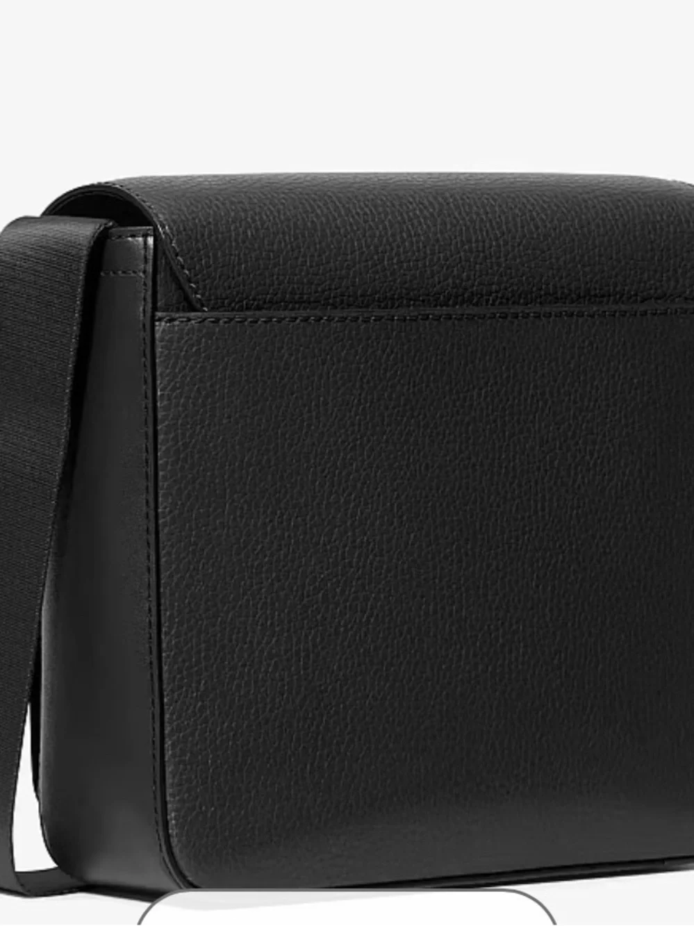 Michael Kors Black Pebbled Leather Logo Shoulder Bag